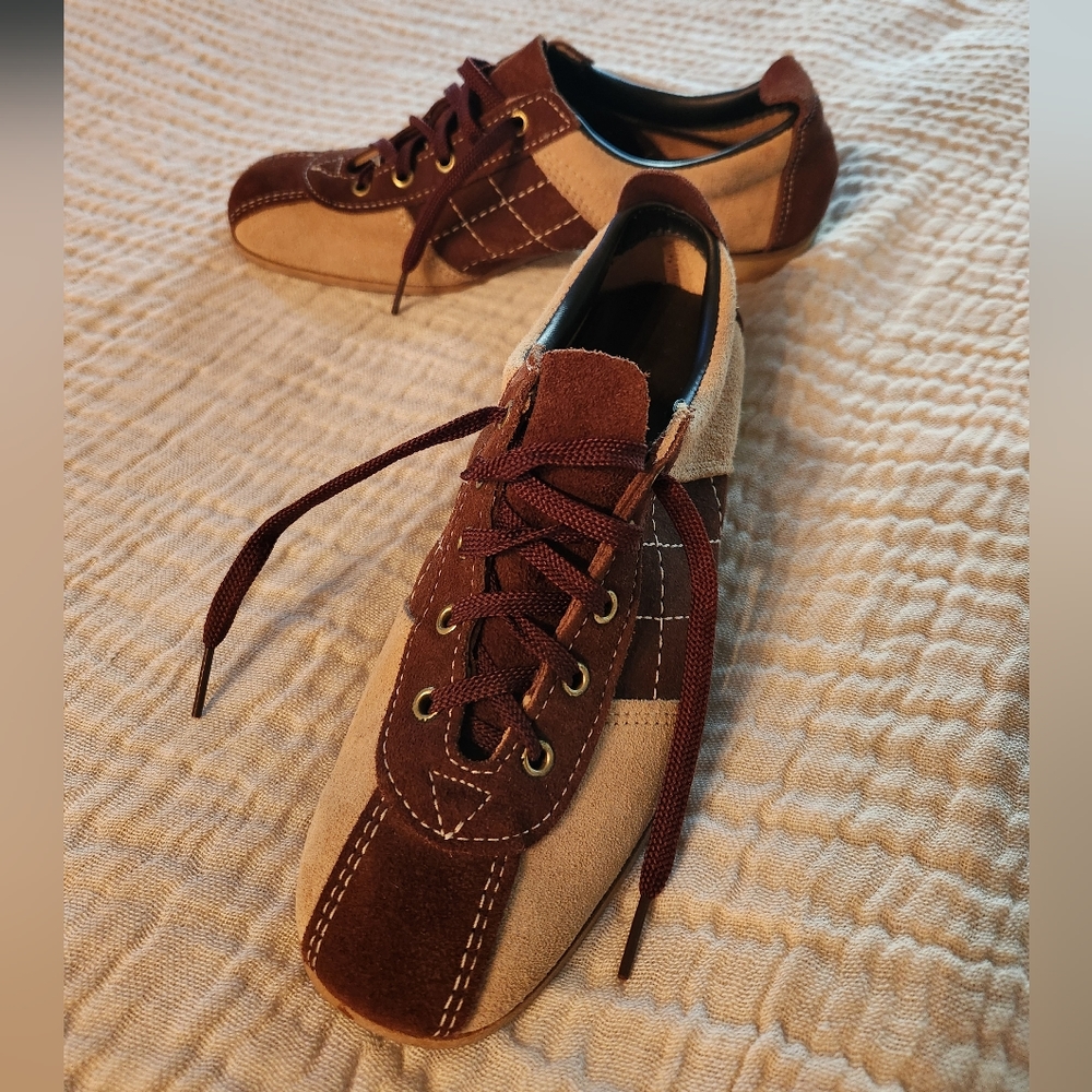 Vintage Dexter Brown and Beige Argyle Bowling Shoes Size 7M